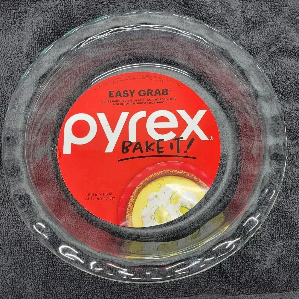 Pyrex pie tin/plate glass New Bakeware